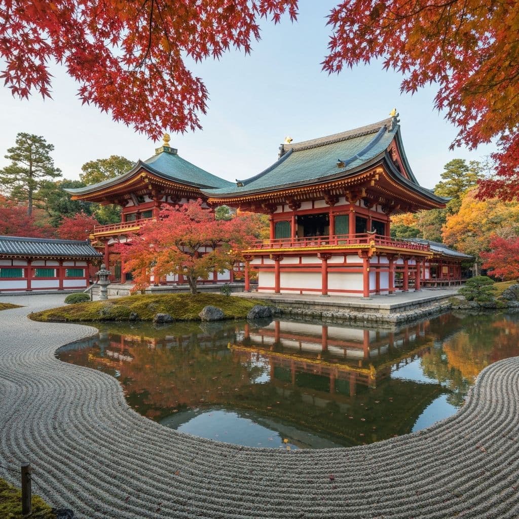 Tradycyjna japońska świątynia w Kioto otoczona ogrodem - przewodnik po Japonii