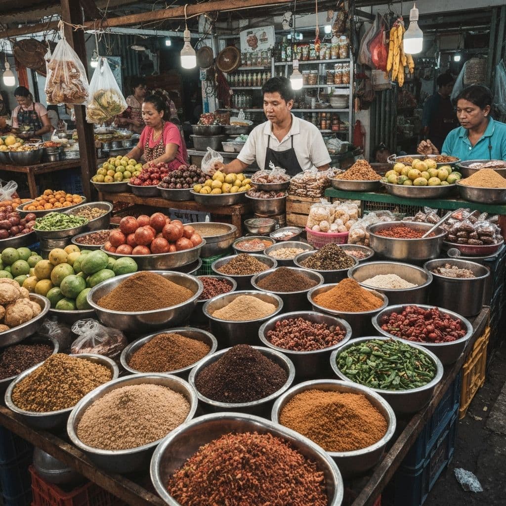 Podróżnik na lokalnym targu rozmawiający z mieszkańcami - slow travel i autentyczne doświadczenia